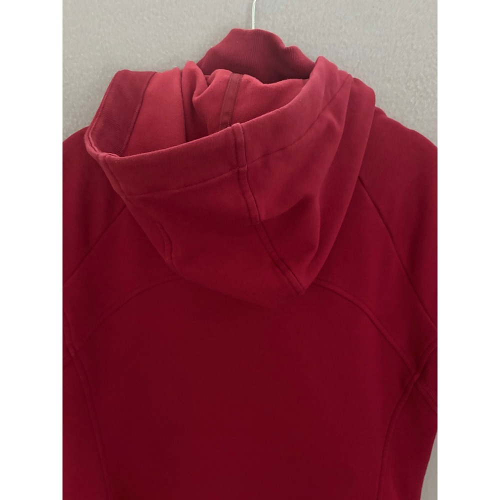 Athleta Women Hoodie Large Dark Red Zip Triumph Long Sleeve Thumbhole Jacket EUC - Picture 12 of 13